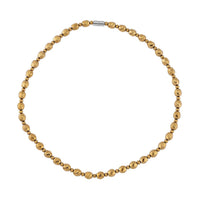 Yellow Gold Color Plated Hematite Beaded Necklace 20 Inches in Silvertone 323.00 ctw