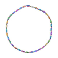 Magic Plated Hematite Beaded Necklace 20 Inches with Magnetic Clasp in Silvertone 221.00 ctw