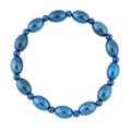 Blue Plated Hematite Beaded Stretch Bracelet 115.00 ctw - Sticky add to cart bar
