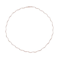 14K RG Over Sterling Silver 1.2mm 1 Row Spring Wave Omega Necklace (18 Inches) (4.6 g)