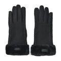 Black Cashmere Warm Gloves with Faux Fur and Equipped Touch Screen Friendly (9.2"x3.54") - Sticky add to cart bar