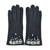 Grey Cashmere Warm Gloves with Bowknot and Equipped Touch Screen Friendly (9.2"x3.54")