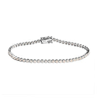 18K White Gold Natural Champagne Diamond Tennis Bracelet (7.25 In) 4.75 Grams 2.00 ctw
