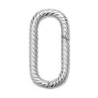 Rhodium Over Sterling Silver Rounded Rectangle Shape Clasp