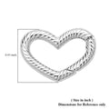 Rhodium Over Sterling Silver Heart Shape Clasp - Sticky add to cart bar
