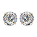 10K White Gold 120 Facets Moissanite Solitaire Stud Earrings 2.00 ctw - Sticky add to cart bar