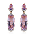 Rose De France Amethyst and White Zircon Dangling Earrings in Vermeil Rose Gold Over Sterling Silver 12.85 ctw - Sticky add to cart bar
