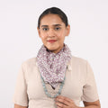 Tamsy Light Purple Color Printed Removable Bead Necklace Scarves - Sticky add to cart bar