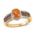 Viceroy Spessartine Garnet, Natural White Zircon and Brown Zircon Ring in Vermeil Yellow Gold Over Sterling Silver 1.75 ctw - Sticky add to cart bar