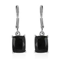 Australian Black Tourmaline Lever Back Earrings in Stainless Steel 4.75 ctw , Tarnish-Free, Waterproof, Sweat Proof Jewelry