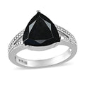 Australian Black Tourmaline Solitaire Ring in Stainless Steel (Size 10.0) 3.50 ctw - Sticky add to cart bar