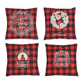 HOMESMART Set of 4 Red Checker Pattern Polyester Cushion Cover (17.5"x17.5") - Sticky add to cart bar