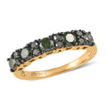 Green Diamond Half Eternity Band Ring in Vermeil Yellow Gold Sterling Silver (Size 10.0) 1.00 ctw - Sticky add to cart bar