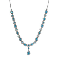 Malgache Neon Apatite and White Zircon Necklace 18 Inches in Platinum Over Sterling Silver 3.85 ctw