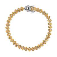 Viceroy Spessartine Garnet Linking Bracelet in Platinum Over Sterling Silver (7.25 In) 10.50 Grams 9.85 ctw