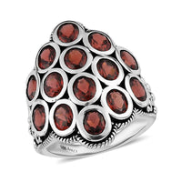Artisan Crafted Mozambique Garnet Ring in Sterling Silver 6.25 ctw