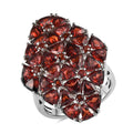 Mozambique Garnet Floral Elongated Ring in Platinum Over Sterling Silver (Size 10.0) (7.30 g) (Delivery in 7-10 Business Days) 8.75 ctw - Sticky add to cart bar