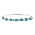 Sleeping Beauty Turquoise Bracelet in Sterling Silver (7.25 In) 3.15 ctw - Sticky add to cart bar
