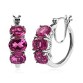 Radiant Orchid Quartz (Triplet) Hoop Earrings in Platinum Over Sterling Silver 9.15 ctw - Sticky add to cart bar