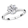 Heart and Arrow Cut Moissanite Solitaire Ring in Platinum Over Sterling Silver 2.35 ctw (Delivery in 5-7 Business Days) - Sticky add to cart bar