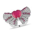 GP AMORE Collection AAA Niassa Ruby (FF) and Multi Gemstone Ring in Platinum Over Sterling Silver 7.25 ctw - Sticky add to cart bar