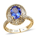 Mirage Collection LUXORO 10K Yellow Gold AAA Tanzanite Ring (Size 10.0) 1.00 ctw - Sticky add to cart bar