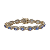 Mirage Collection LUXORO 10K Yellow Gold AAA Tanzanite Bracelet (8.00 In) (8.25 g) 8.10 ctw