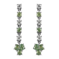 Ambanja Demantoid Garnet and Moissanite Dangling Earrings in Platinum Over Sterling Silver 2.90 ctw - Sticky add to cart bar