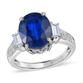 TLV Kashmir Kyanite, Moissanite Ring in Platinum Over Sterling Silver (Size 10.0) 7.00 ctw - Sticky add to cart bar
