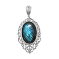 Malagasy Labradorite Solitaire Pendant in Platinum Over Copper with Magnet 37.40 ctw - Sticky add to cart bar