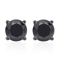 Luxoro 10K White Gold Premium Black Diamond Stud Earrings 3.00 ctw