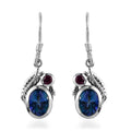 Artisan Crafted Brazilian Blue Petalite and Orissa Rhodolite Garnet Earrings in Sterling Silver 3.15 ctw - Sticky add to cart bar
