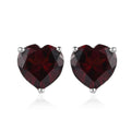 D'Joy Mozambique Garnet Lever Back Earrings in Sterling Silver, Heart , Heart Earrings, Wedding Gifts 5.50 ctw - Sticky add to cart bar