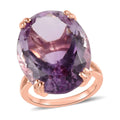 Rose De France Amethyst Solitaire Ring in Vermeil RG Over Sterling Silver (Size 10.0) 27.25 ctw - Sticky add to cart bar