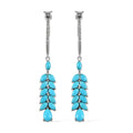 Sleeping Beauty Turquoise and White Zircon Dangle Earrings in Platinum Over Sterling Silver 4.15 ctw - Sticky add to cart bar
