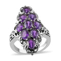Amethyst Elongated Ring in Stainless Steel 4.00 ctw - Sticky add to cart bar