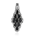 Natural Thai Black Spinel Elongated Pendant in Stainless Steel 4.00 ctw - Sticky add to cart bar