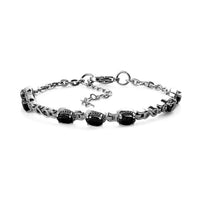 Amethyst Bracelet in Stainless Steel (6.50 In) 3.40 ctw