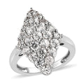 Karis White Zircon Elongated Ring in Platinum Bond (Size 10.0) 2.40 ctw - Sticky add to cart bar