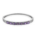 Simulated Purple Diamond Bangle Bracelet in Silvertone (6.0 In) 13.75 ctw - Sticky add to cart bar