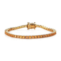 Premium Viceroy Spessartine Garnet Tennis Bracelet in Vermeil Yellow Gold Over Sterling Silver (6.50 In) 8.90 Grams 7.15 ctw