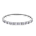 Simulated Diamond Bangle Bracelet in Silvertone (6.00 In) 11.65 ctw - Sticky add to cart bar