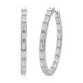 Simulated Diamond Hoop Earrings in Silvertone 11.00 ctw - Sticky add to cart bar
