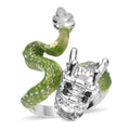 Black Austrian Crystal and Enameled Dragon Ring in Goldtone - Sticky add to cart bar