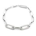 14K White Gold Diamond Paperclip Bracelet (7.50 In) 7.60 Grams 1.40 ctw - Sticky add to cart bar