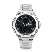 GENOA Japanese and Electronic Movement Multifunctional Key Silver Dial Watch in Stainless Steel Strap