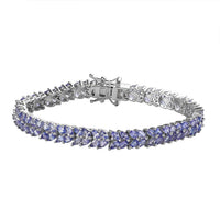 KARIS Tanzanite Tennis Bracelet in Platinum Bond (6.50 In) 8.20 ctw