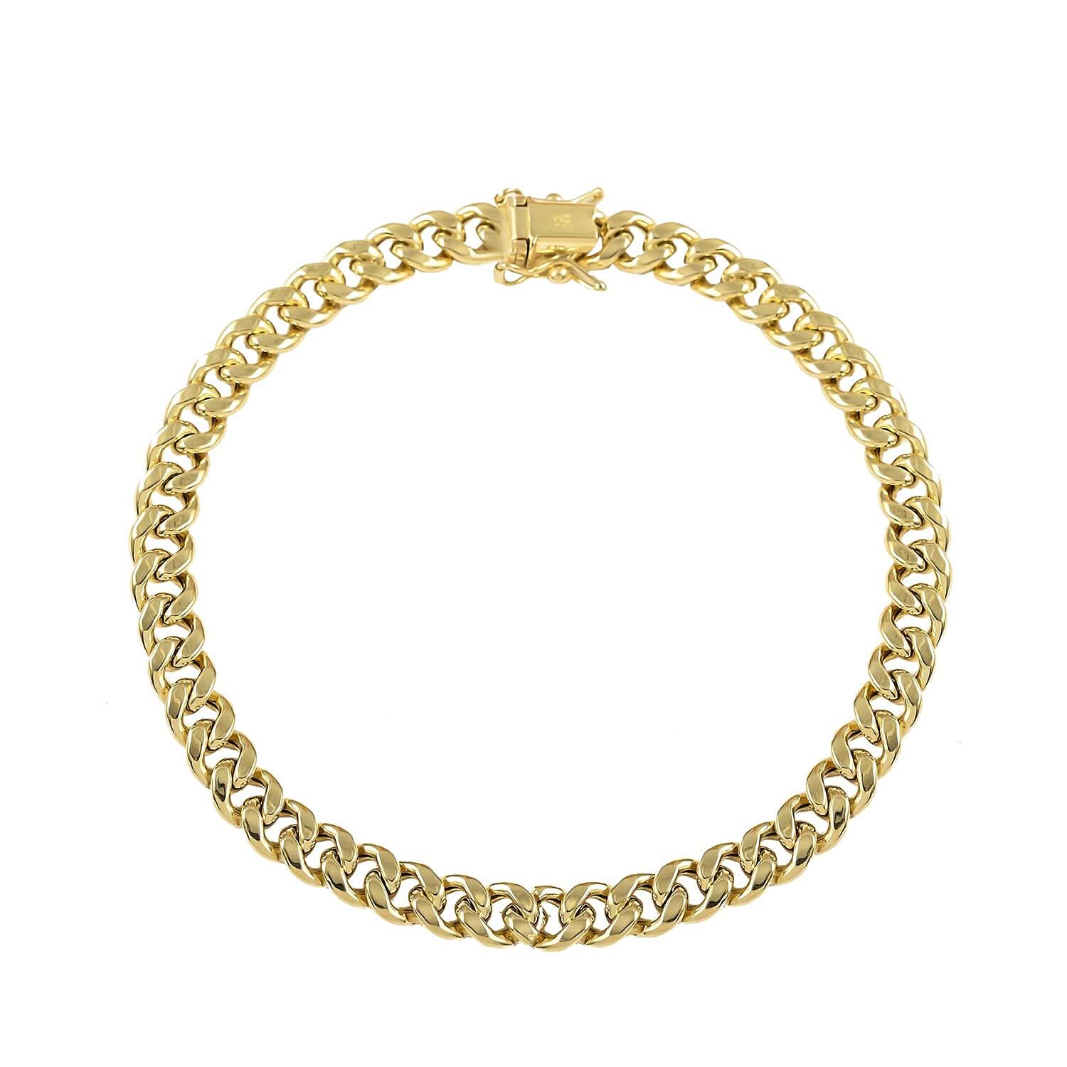 10K Yellow Gold 3.5mm Cuban Chain Bracelet (7.00 In) 1.7 Grams