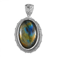 Malagasy Labradorite Solitaire Pendant in Platinum Over Copper 37.90 ctw