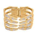 Austrian Crystal Cuff Bracelet in Silvertone (6.50 In) - Sticky add to cart bar